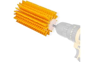 GHWMYD Livestock Scratching Mini Roto Drill Brush Attachment For Horse Sheep Goat Pig Grooming, Relieve Itching on the Back, Remove Harmful Parasites/Dead Skin/Shedding Hair, 5/18Inch Shank, Yellow