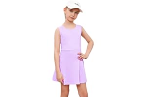 LIONJIE Girls Sleeveless Tennis Golf Sport Dress Outfit Athletic Pleated Skirt Sets with Built-in Shorts Pockets 3-12 Years