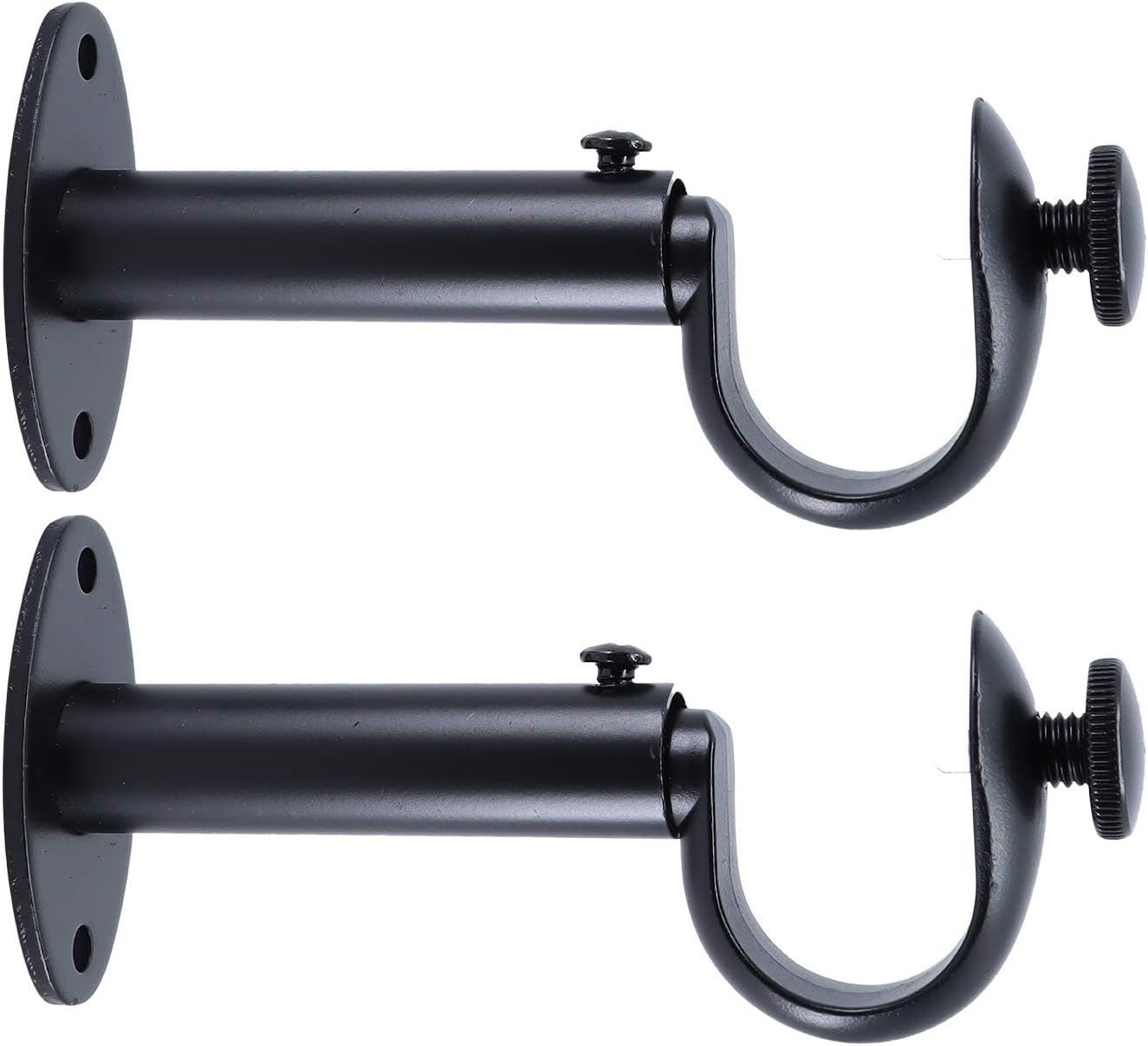 MERIVILLE Set of 2 Black Zinc Curtain Drapery Rod Bracket for 1