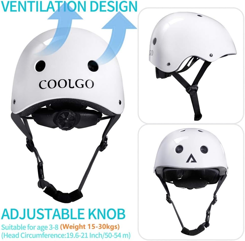 COOLGO Kids Child Bike Helmet and Pad Set for 38 Years Children