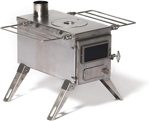 Winnerwell Nomad Medium Tent Stove Tiny Portable Wood Burning Stove For Tents Shelters And Camping 800 Cubic Inch Firebox Precision Stainless Steel Construction Includes Chimney Pipe Amazon Co Uk Sports Outdoors