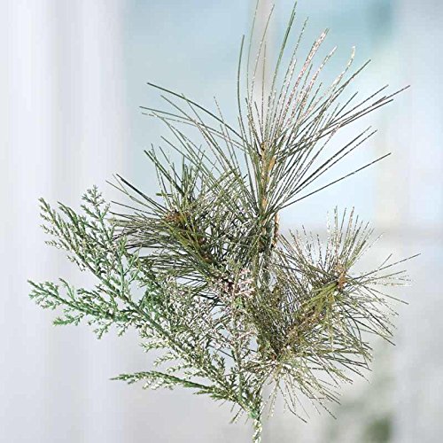 Factory Direct Craft Group of 3 Gold Sparkling Artificial Cedar and Pine Embellishing Picks for Holiday and Home Decor