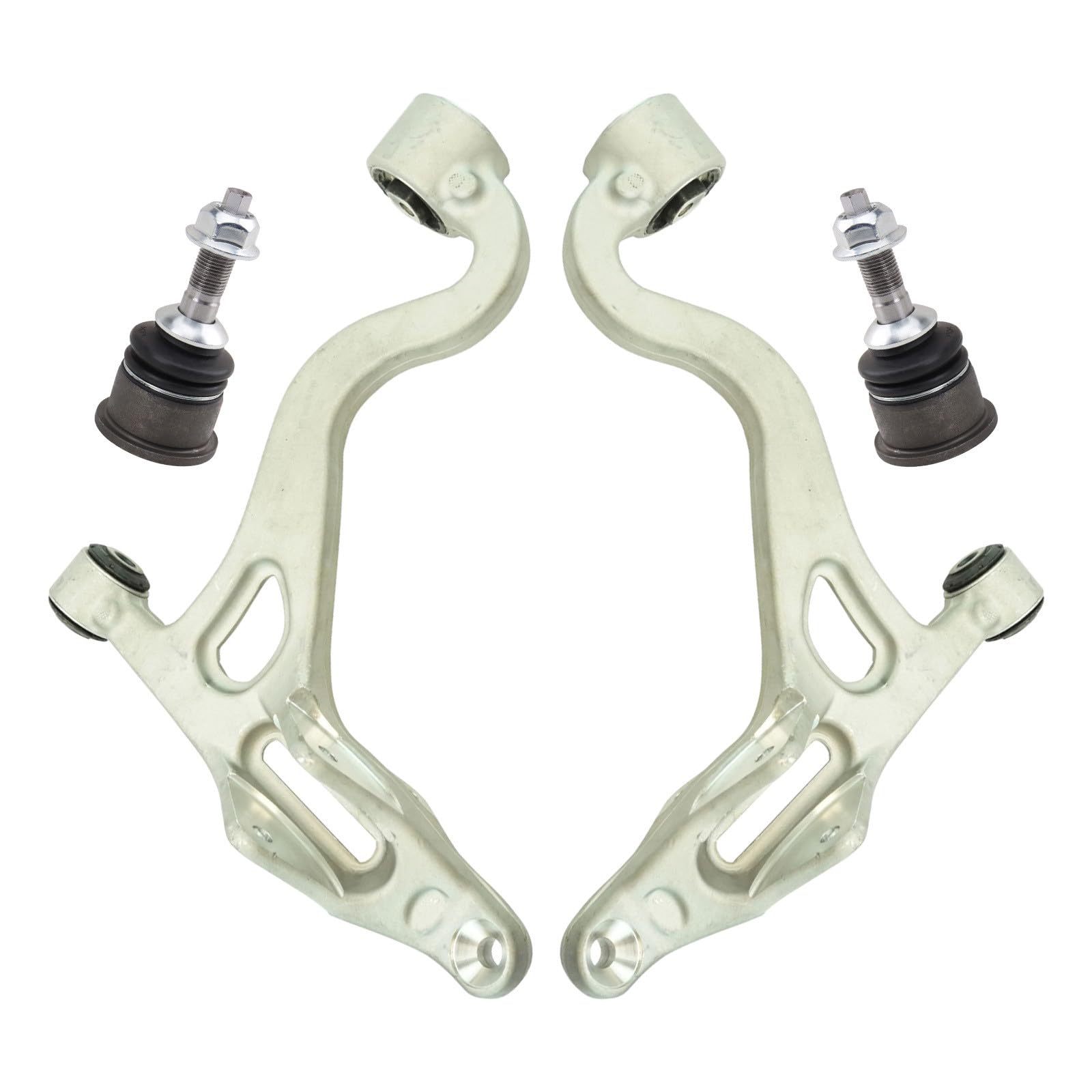 TRQ Front Left and Right Lower Control Arm with Ball Joint Set 4 Piece Compatible with 2003-2005 Ford Thunderbird 2002-2006 Lincoln LS Image