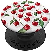 Cherry Pattern White PopSockets Adhesive PopGrip