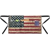 Noprintge Server Apron with 3 Pockets, Waterproof Oil Waitress Waiter Half Apron for Restaurant Hotel Kitchen Cafe