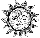 Divine Designs Pretty Black and White Boho Gypsy Tribal Cartoon Icon Vinyl Decal Sticker (4