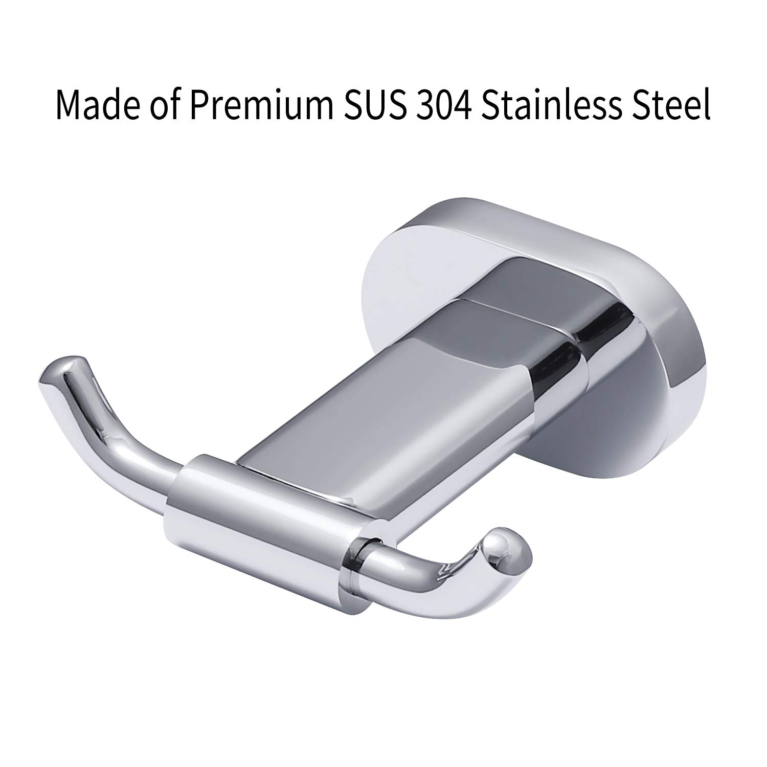 HomGif Double Towel Robe Hook Dual Clothes Hanger Holder Heavy Duty Wall Mounted for Bathroom Shower Kitchen Polished Chrome