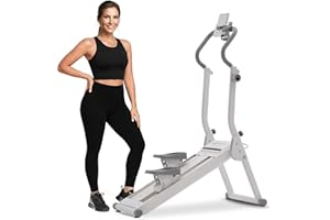 Upgraded Magnetic Stair Stepper for Home, 16-Level Adjustable Resistance up to 77LBS, with Cup Holder & Bluetooth APP, Foldin