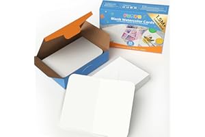 Funto Lot de 50 cartes vierges en papier aquarelle et enveloppes, 12,7 x 17,8 cm, 63,5 kg/300 g/m², blanc, sans acide, papier