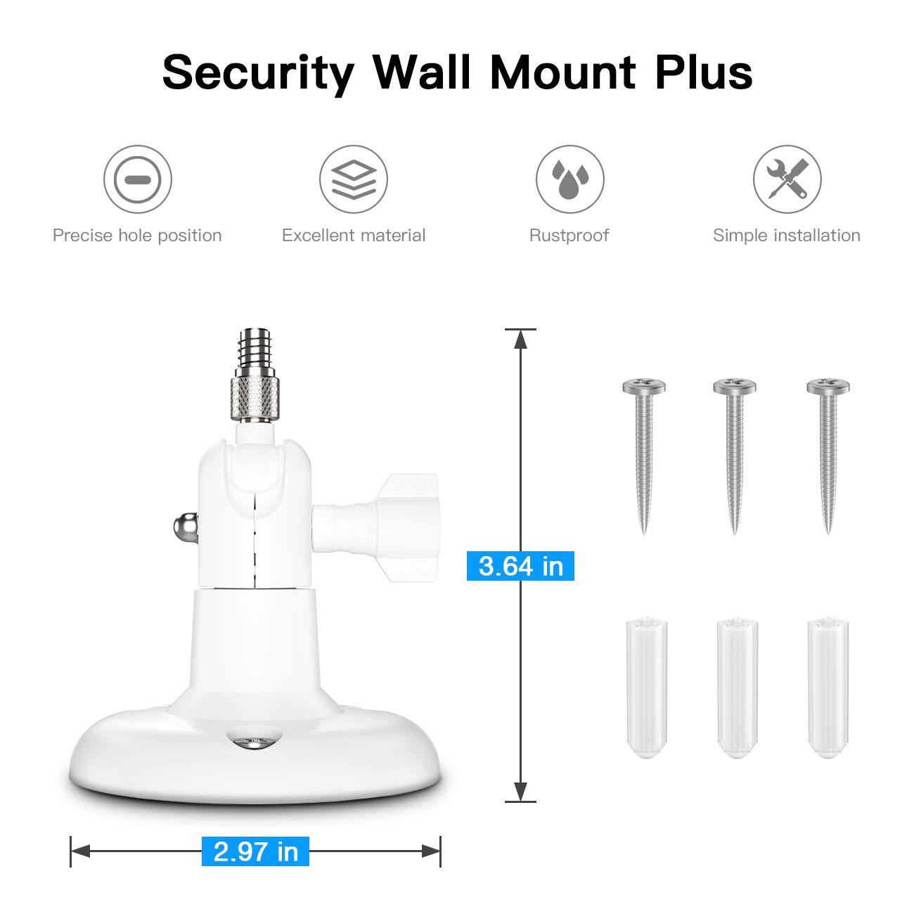 Adjustment Wall Mount Holder Compatible with Eufycam 2c,Eufycam 2,Eufycam E and Other Eufycams Compatible Models，1/4