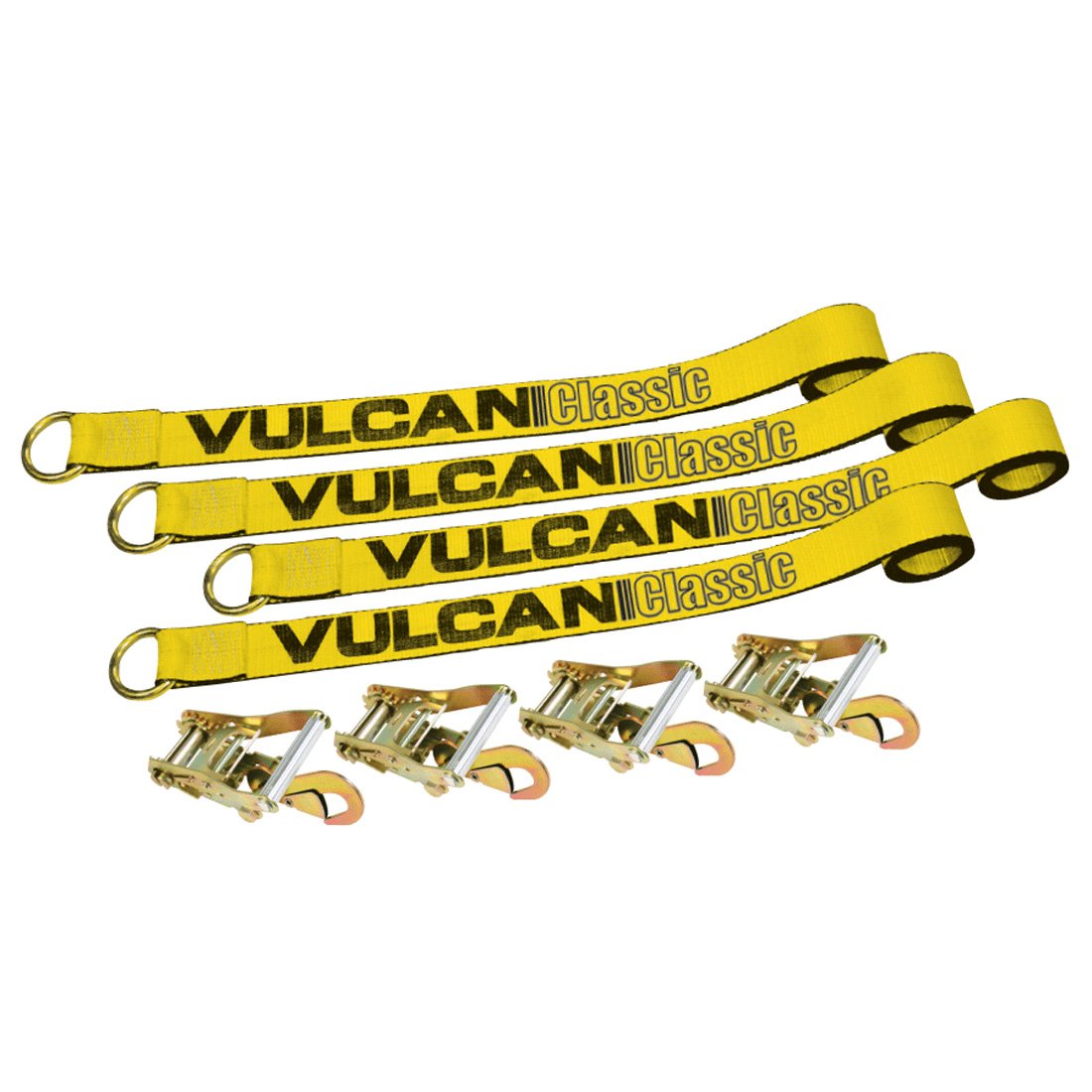 Vulcan Classic 2" x 12' Yellow Classic Exotic Car Rim Tie Down (set of