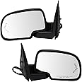 TRQ Driver & Passenger Side Mirror Set Power Power Folding Compatible with 03-06 Cadillac 01-06 Chevrolet GMC GM1320362 GM1321362