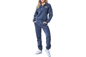 Herseas Women 2 Piece Outfits Sweatsuit Lounge Set Half Zip Pullover with Jogger Airport Tracksuit Matching Pants Set
