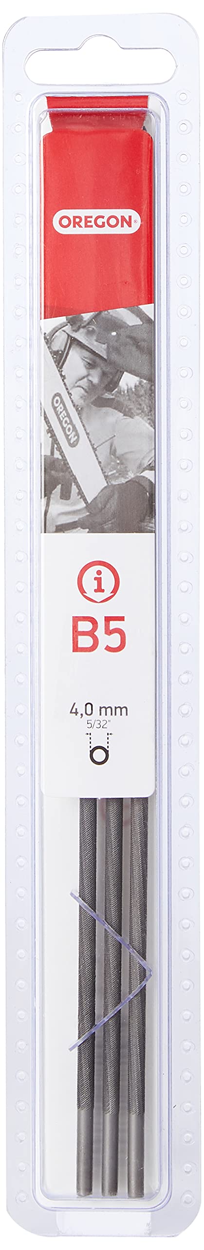 OREGON 5/32-Inch (4.0 mm) Chainsaw Chain Sharpening Round Files to Sharpen 1/4", 3/8" Low Profile Saw Chains, 3 Pack (Q70509C)