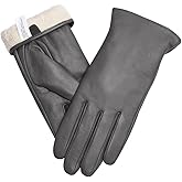 Orrpally Women Leather Gloves Touch Screen Texting Driving Gloves Winter Leather Warm Gloves