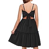 Arshiner Girls Tie Back Dress Spaghetti Strap Ruffle Hem Casual Summer Beach Sundress with Pockets