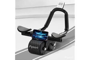 PQEERT 2026 New Ab Roller Wheel with Timer & Knee Mat,Automatic Rebound Abdominal Wheel with Elbow Support Ab Workout Equipment for Strengthening Core Muscles Abs Exercise Roller for Women Men