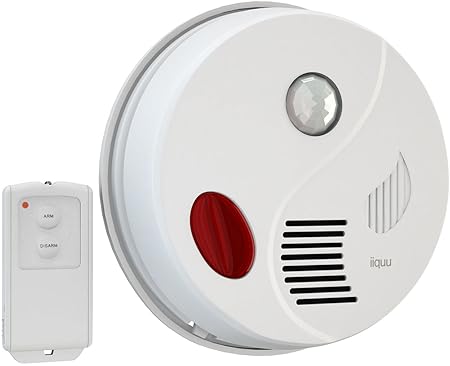iiquu Sensor Alarm Decke; Bewegungsmelder Alarm mit Fernbedienung und zusätzlicher Türgong-Funktion, laute 110db Sirene