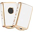 ELOHEI Key Fob Cover Case for Volvo,Soft TPU Key Fob Case Protector Holder for 2016 2017 2018 2019 2020 2021 Volvo XC90 XC60 S60 S90 XC40 Remote Keyless Entry (White)