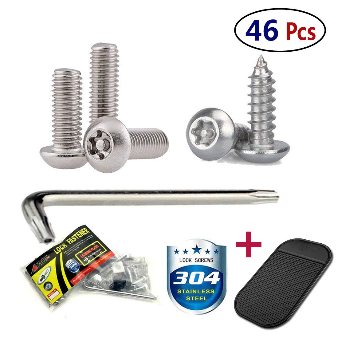 Aootf Anti Theft License Plate Screws Stainless Steel Plate Screws