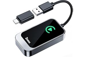 ZXNZX Wireless Carplay Adapter, Carplay Wireless Adapter,Converts Wired to Wireless Carplay Dongle for Wireless Control Plug & Play Carplay Fit for Apple iPhone iOS Carplay Screen for Car