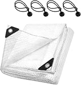 SolaDirect Clear Reinforced Tarpaulin 100GSM 2 x 3 m with 4 Ball Bungees