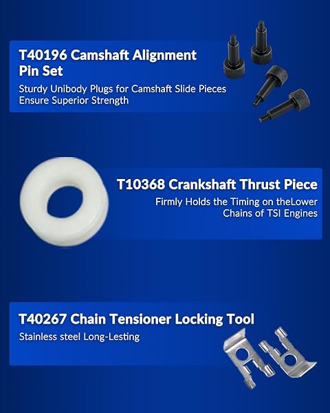 DPTOOL ENGINE CAMSHAFT LOCKING ALIGNMENT TIMING TOOL KIT COMPATIBLE WITH VAG EA888 AUDI VW SKODA 1.8 2.0 TSI TFSI REPLACE T10352 T10368 T40196 T10354 T10060A T40011 T40265 T40267 T40271