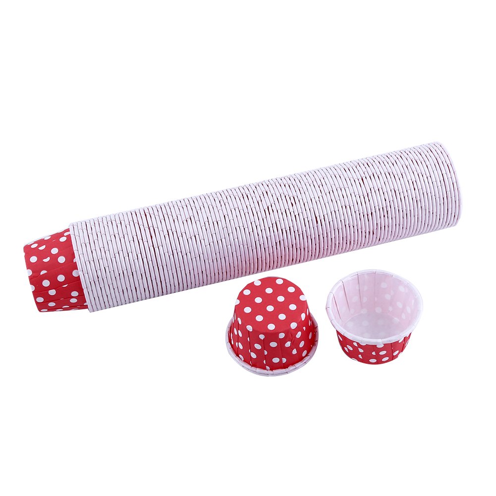 Fdit 100pcs Paper Cake Cupcake Liner Case Wrapper Muffin Baking Cup for Party Wedding Xmas 7 Colors(Red)