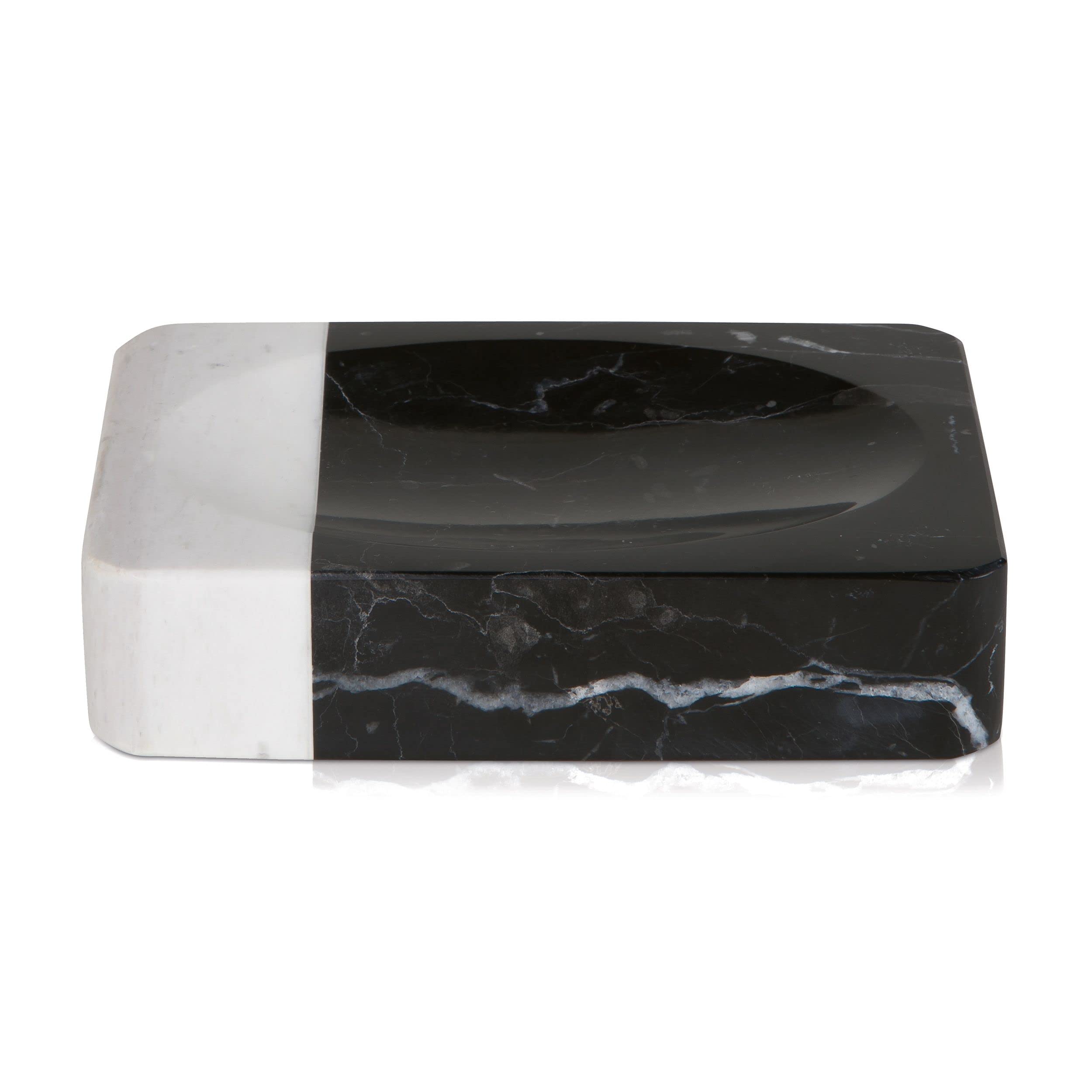 Möve Soap Dish, Black/Snow, 13,7 x 9,6 x 3,1 cm