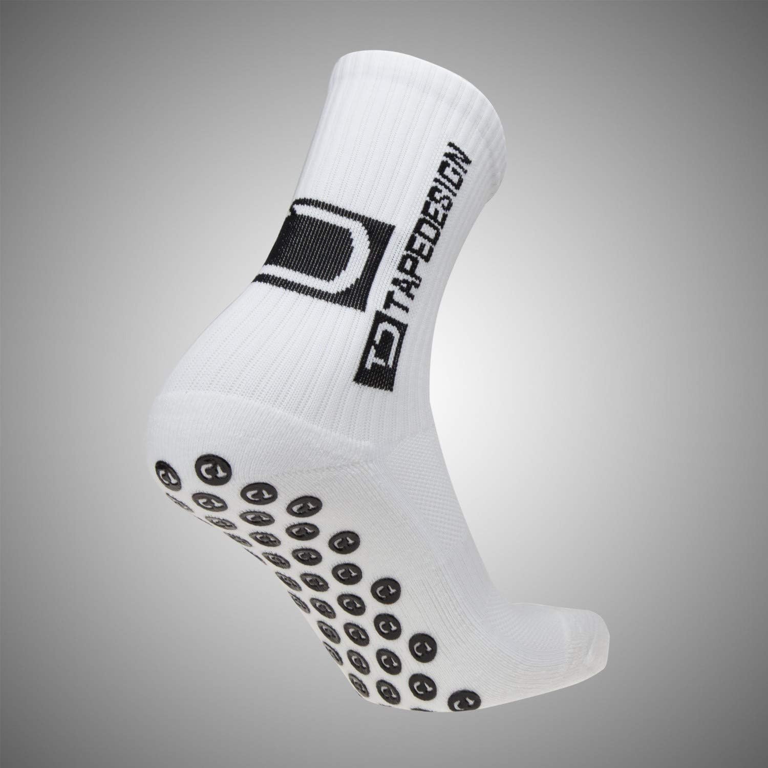 Tapedesign Mens Classic Grip Socks Cotton White One Size - Image 5
