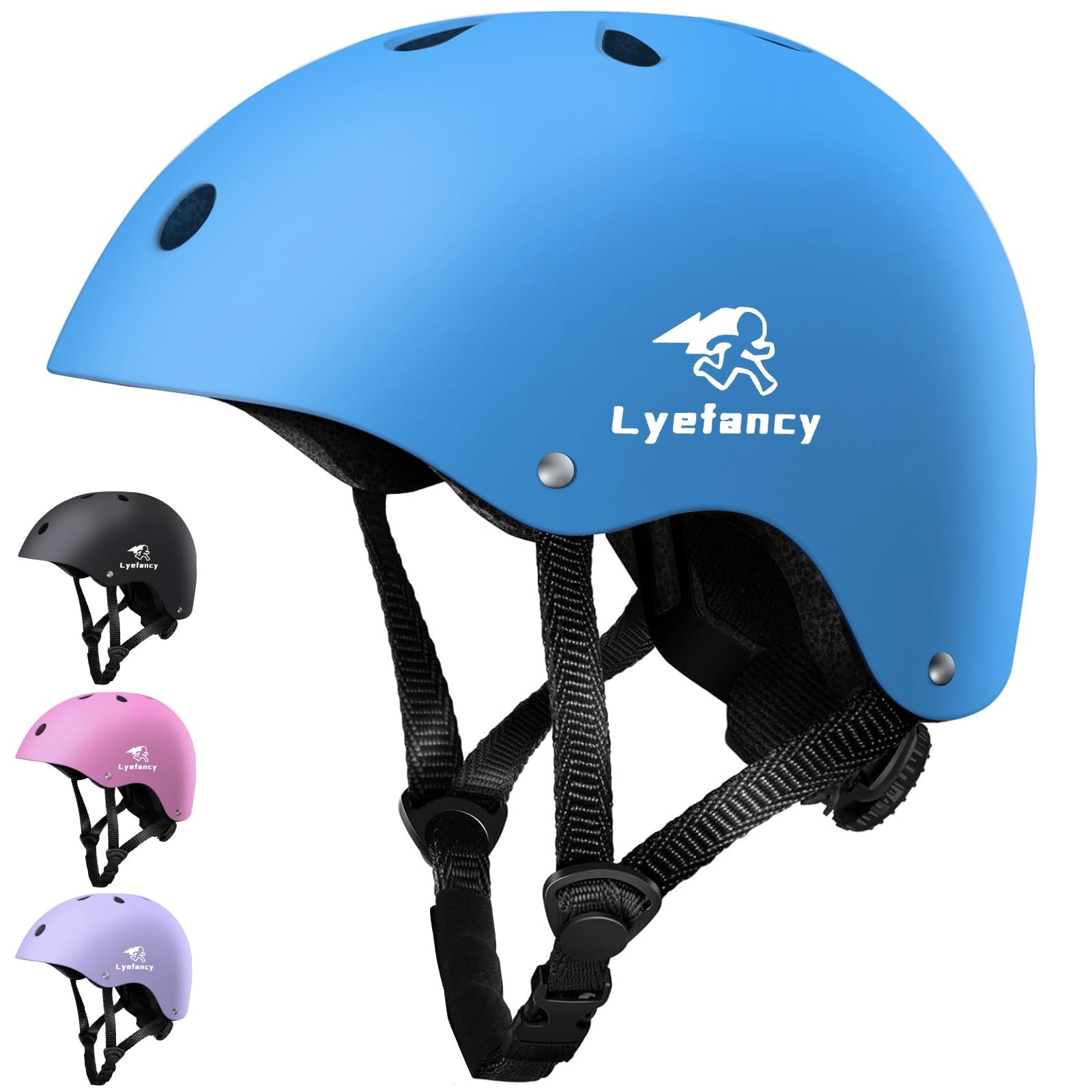 Lyefancy Kids Bike Helmet, Toddler Helmet for 2-13 Years Old Boys Girls, Children Helmet Adjustable Kids Helmet for Cycling, Biking, Scooter, Skating(Blue, S)