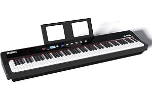 SHEIRIN digital piano 88 keys weighted keyboard touch screen electric piano fully weighted with keyboard bags music beginners portable instrument musical full size SR-GH80 (BLACK)
