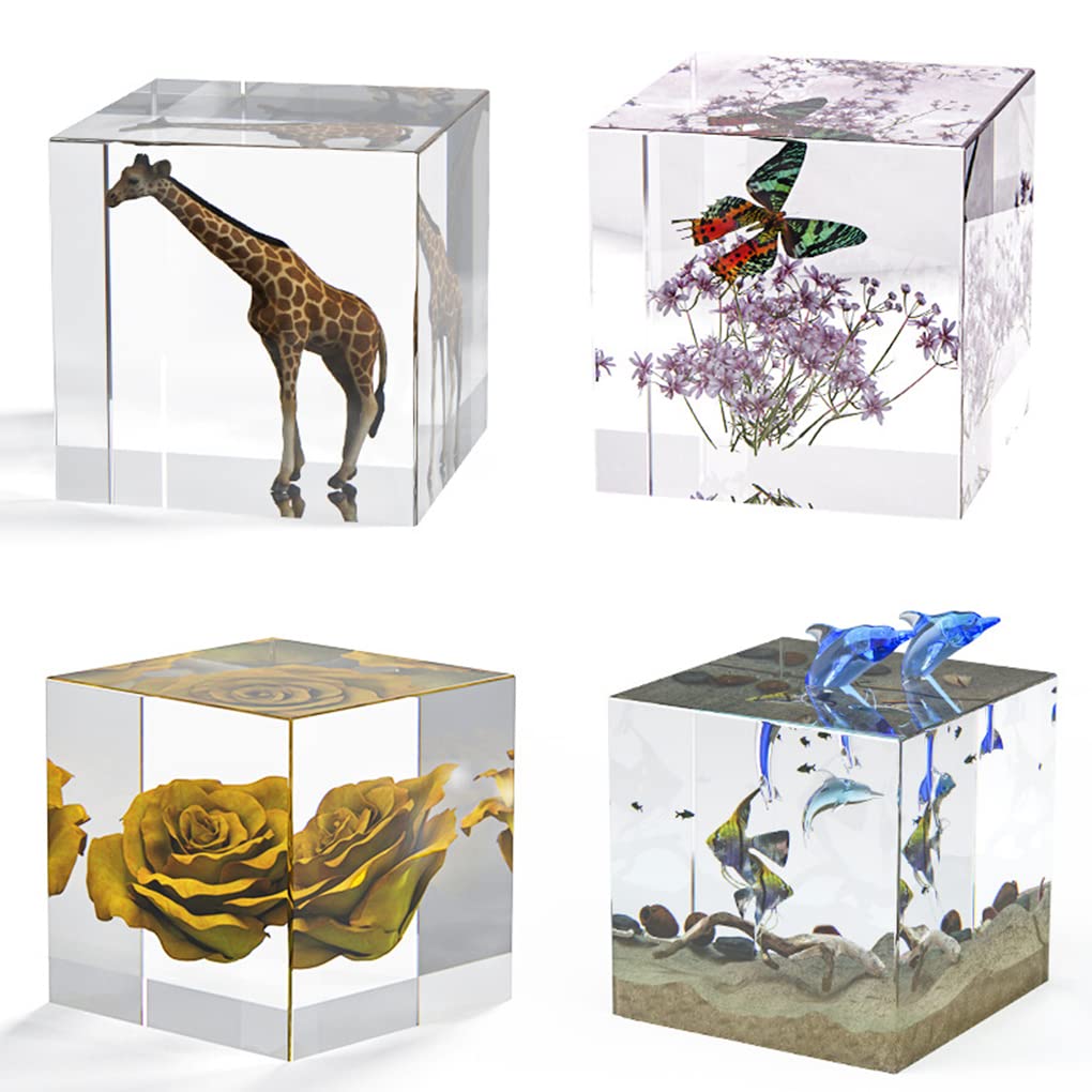 FineInno Square Resin Mould, Geometric Cube Silicone Moulds for Resin, Deep Epoxy Resin Moulds for DIY Craft, Flowers Preservation, Home Decoration