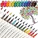 Dual Tip Watercolor Brush Markers Calligraphy Pens for Adult Coloring Books, Manga, Calligraphy, Hand Lettering, Bullet Journal, 28 Assorted Colors