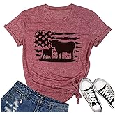 Cow Shirt for Women Funny Animal Graphic Cattle Cowgirl Tshirt Casual Farm Life T-Shirt Short Sleeve Vacation Tops