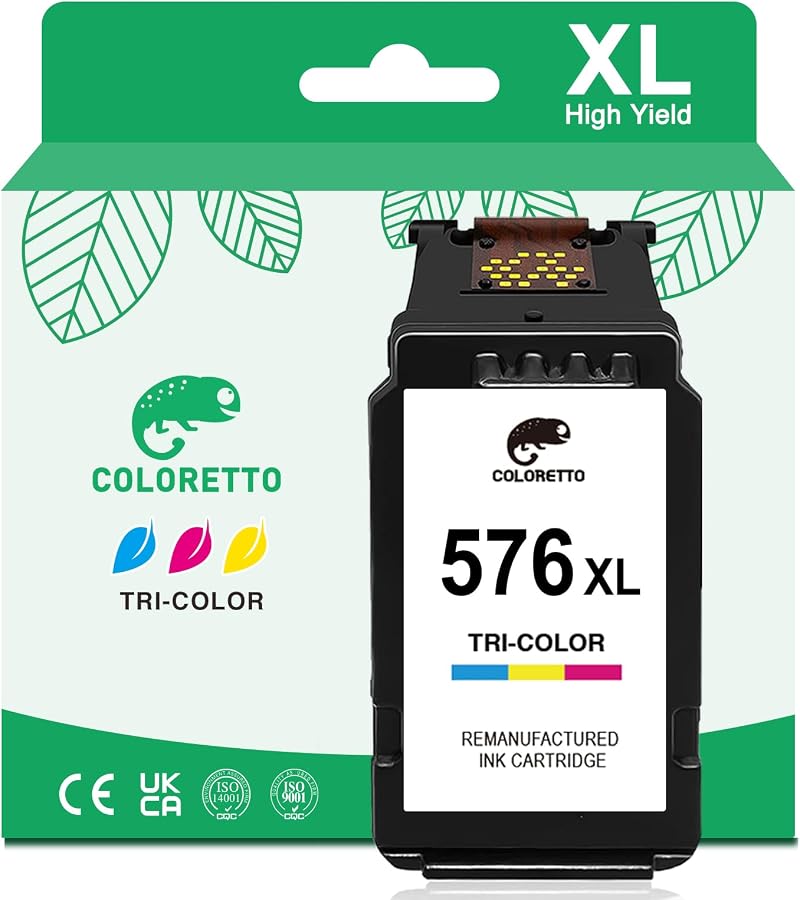 Colorett COLORETTO 576 XL Colour Ink Cartridge for Canon TS/T R printers