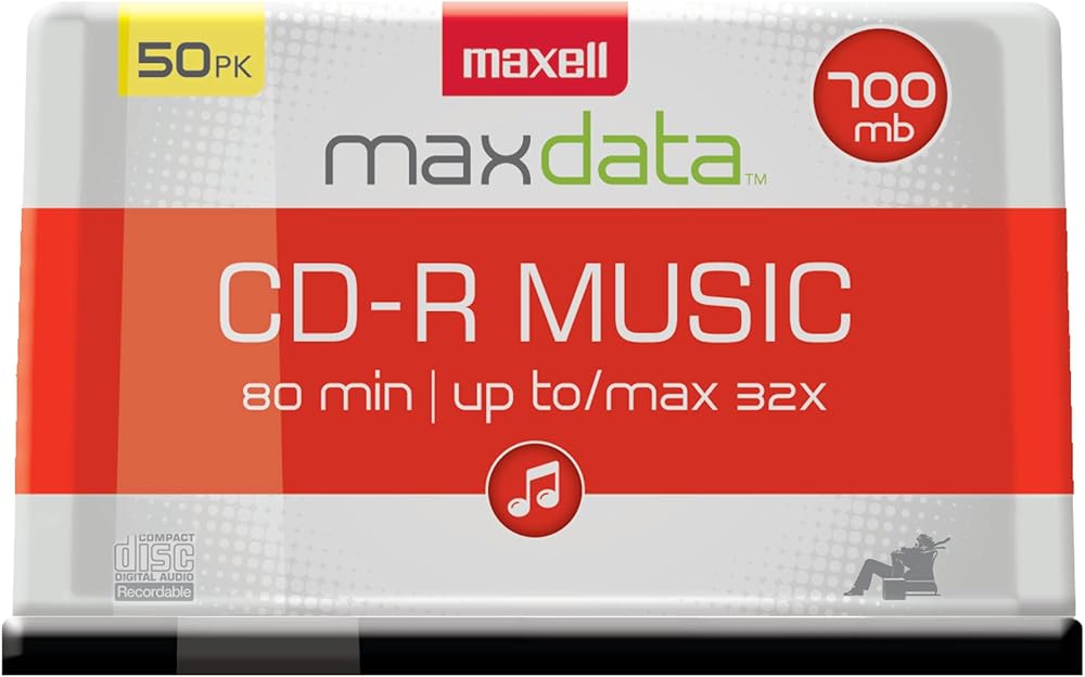 Maxell CD-R 80 Gold Music Recordable CD Discs 50pk Spindle
