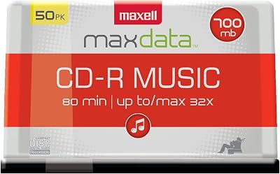 Maxell CD-R 80 Gold Music Recordable CD Discs 50pk Spindle