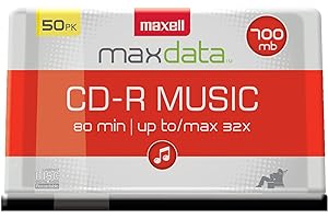 Maxell CD-R Music Spindle, Audio only, Blank Media, 50-pack(625156)