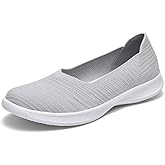konhill Women's Slip on Loafers - Comfy Walking Tennis Low-Top Ballet Flat Nurse Shoes Casual Sneakers