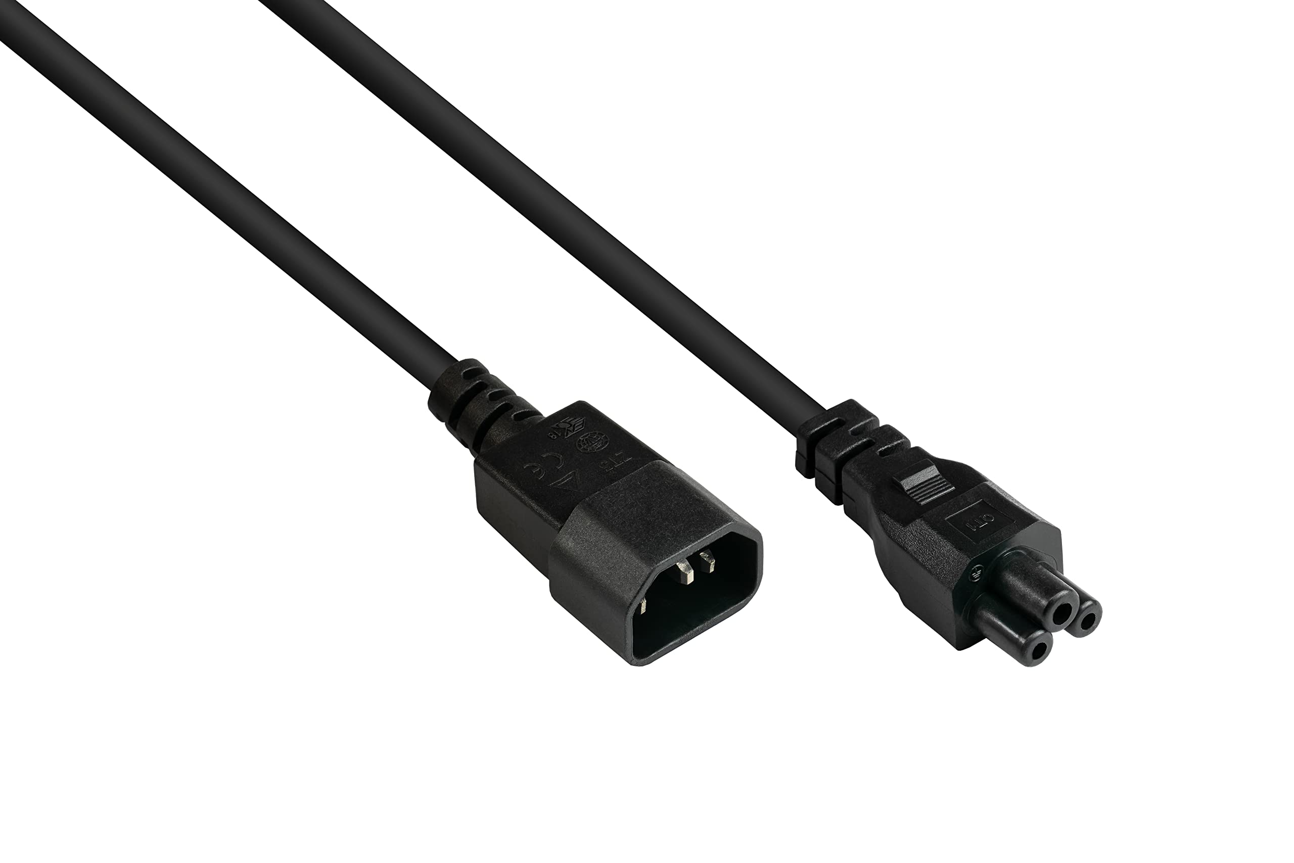 Good Connections P1405-S020 2m C14 (Straight) to C5 (Straight), 0.75mm² Black