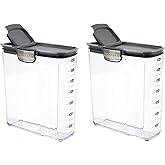 Progressive International ProKeeper+ Clear Plastic Airtight Food Baker's Kitchen Storage Organization Container Canister Set with Magnetic Accessories, 2- Piece Set (Cereal 4.2-Quart)