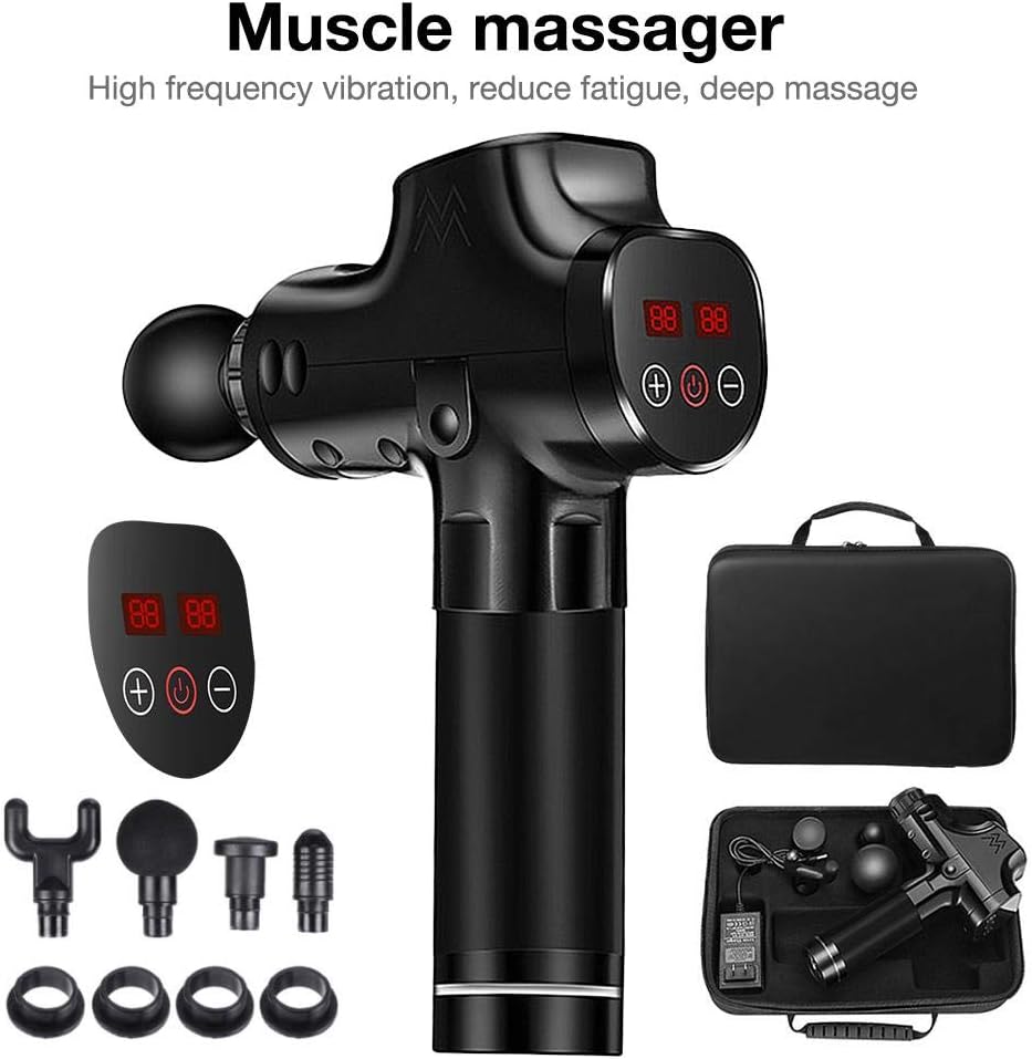 Hete-supply Massage Gun, Fascia Gun, Deep Tissue Massage Device, Percussion Muscle Massager, Cordless Hand-held Massager for Relief Muscle Soreness, Neck, Back, Leg, Shoulder Tightness