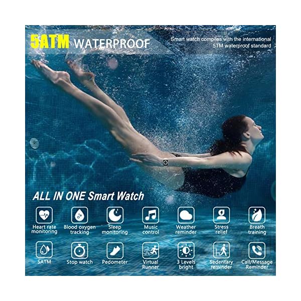 LIFEBEE-Smart-Watch-For-Women-Men-169-Full-Touch-Fitness-Watch-14-Sport-Modes-5ATM-Running-Watch-With-Heart-Rate-Blood-Oxygen-Monitor-Alexa-Built-in-Swim-GPS-Smart-Watches-For-Iphone-Android LIFEBEE Smart Watch For Women Men, 1.69'' Full Touch Fitness Watch, 14 Sport Modes 5ATM Running Watch With Heart Rate…