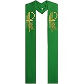 IvyRobes Overlay Clergy Stole With Chi Rho Embroidered 90" Long-4 Colors Available