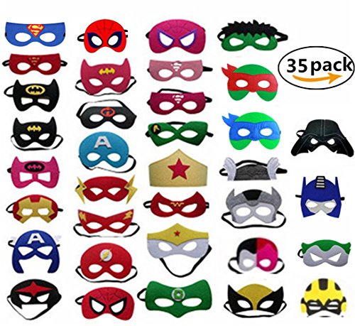 Yizeda Superheroes Party Masks for Children,Party Favors with 35pcs for Children Aged 3+