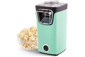 DASH Turbo POP Popcorn Maker with Measuring Cup to Portion Popping Corn Kernels + Melt Butter, 8 Cup Popcorn Machine - Aqua