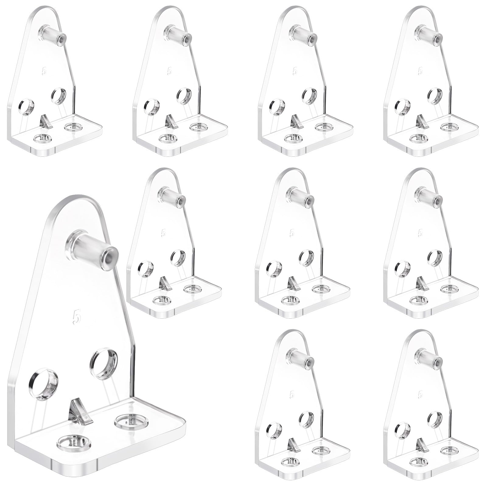 Photo 1 of 10 Pieces 1 Inch Hold Down Bracket, Blind Holder Replacements, Clear Plastic Hooks, Blinds Bottom Rail Hold Clips with Install Screws for Windows Doors