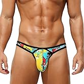 KAREN SPACE Men’s Thong Sexy Underwear Ice Silk Thong Athletic Supporter for Man