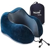 TALLGO Travel Pillow, Best Memory Foam Neck Pillow Head Support Soft Pillow for Sleeping Rest, Airplane Car
Home Use (Dark